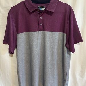 PGA Tour Red and Gray Polo Shirt Two-Tone Design